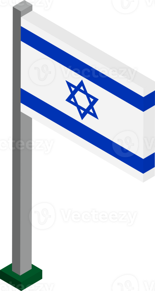 Israel Flag in Isometric dimension. png