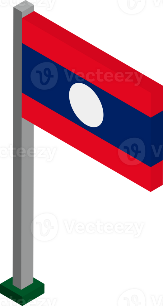 Laos Flag in Isometric dimension. png