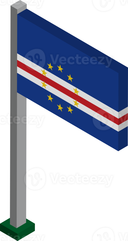 Cape Verde Flag in Isometric dimension. png