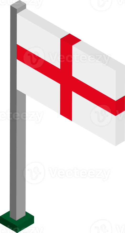 England Flag in Isometric dimension. png
