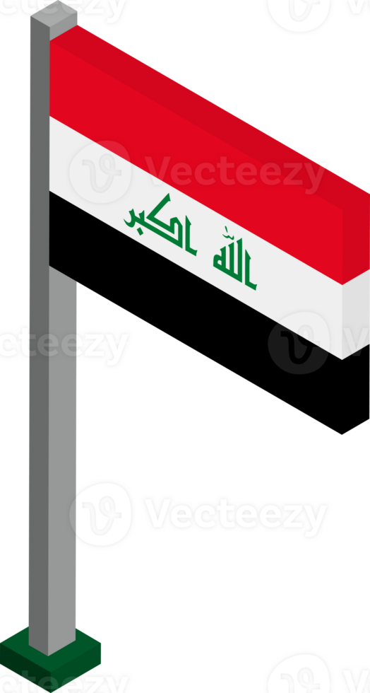 Iraq Flag in Isometric dimension. png