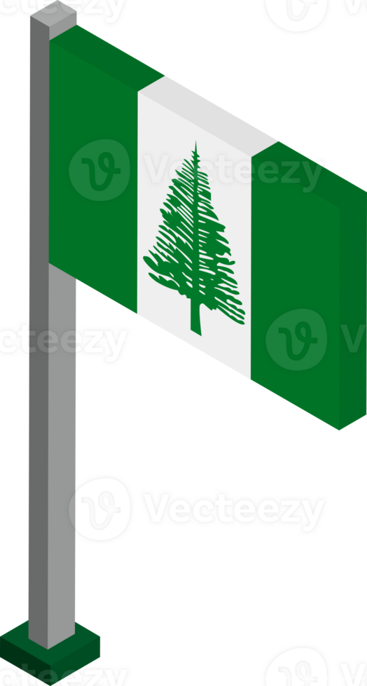 Norfolk Island Flag in Isometric dimension. png