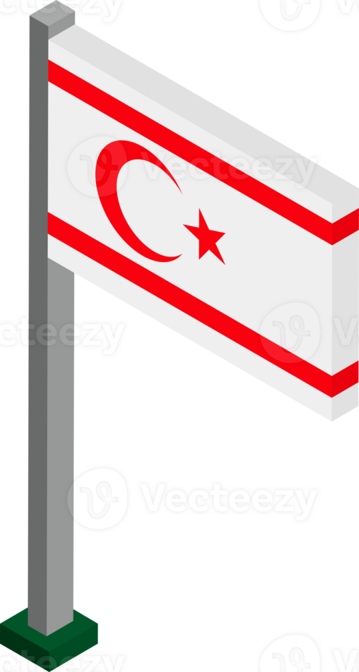 Northern Cyprus Flag in Isometric dimension. png