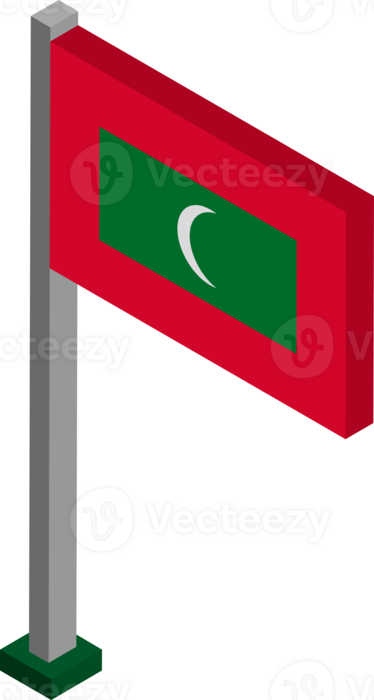 Maldives Flag in Isometric dimension. png