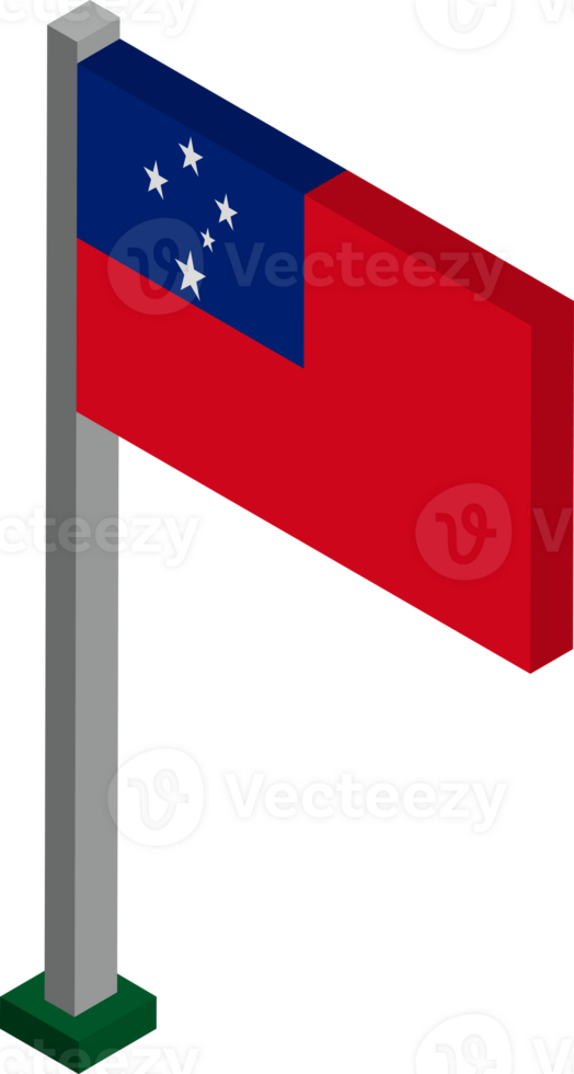 Samoa Flag in Isometric dimension. png