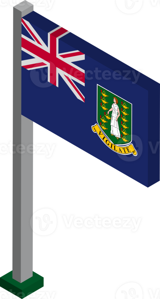 British Virgin Islands Flag in Isometric dimension. png