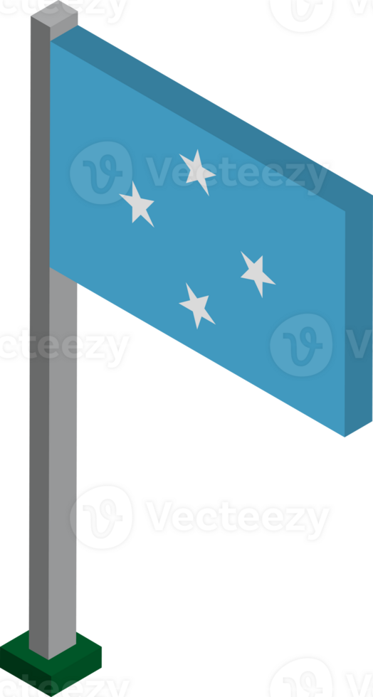 Micronesia Flag in Isometric dimension. png