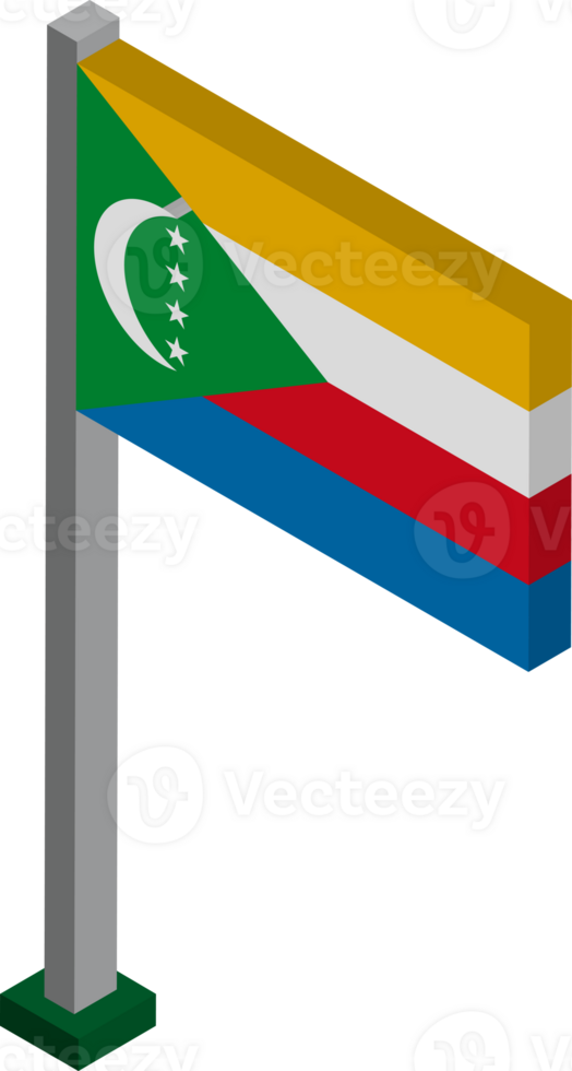 Comoros Flag in Isometric dimension. png