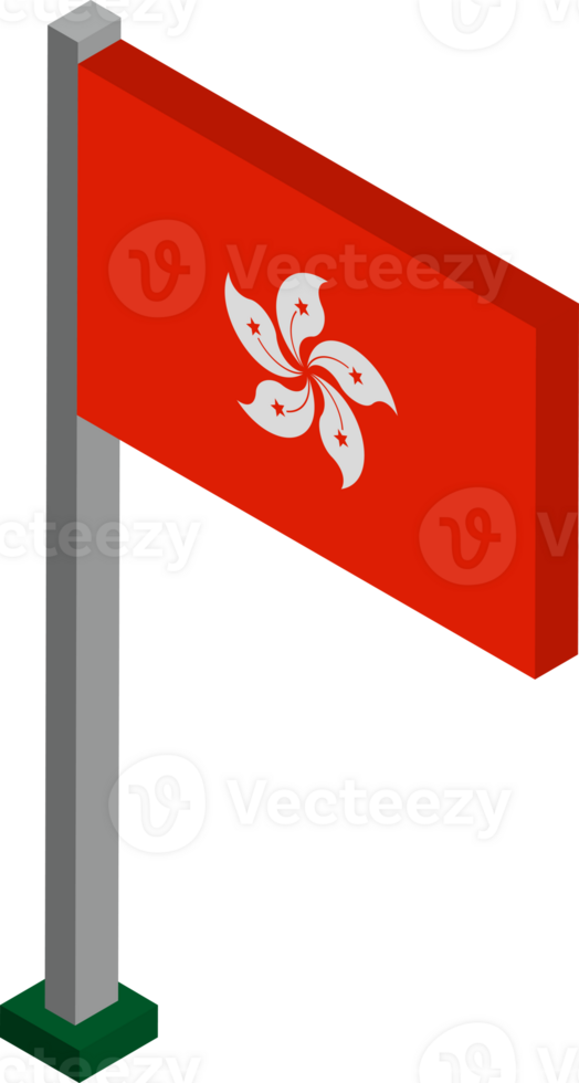 Hong Kong Flag in Isometric dimension. png