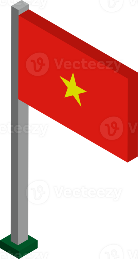 Vietnam Flag in Isometric dimension. png