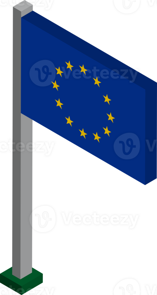 European Union Flag in Isometric dimension. png