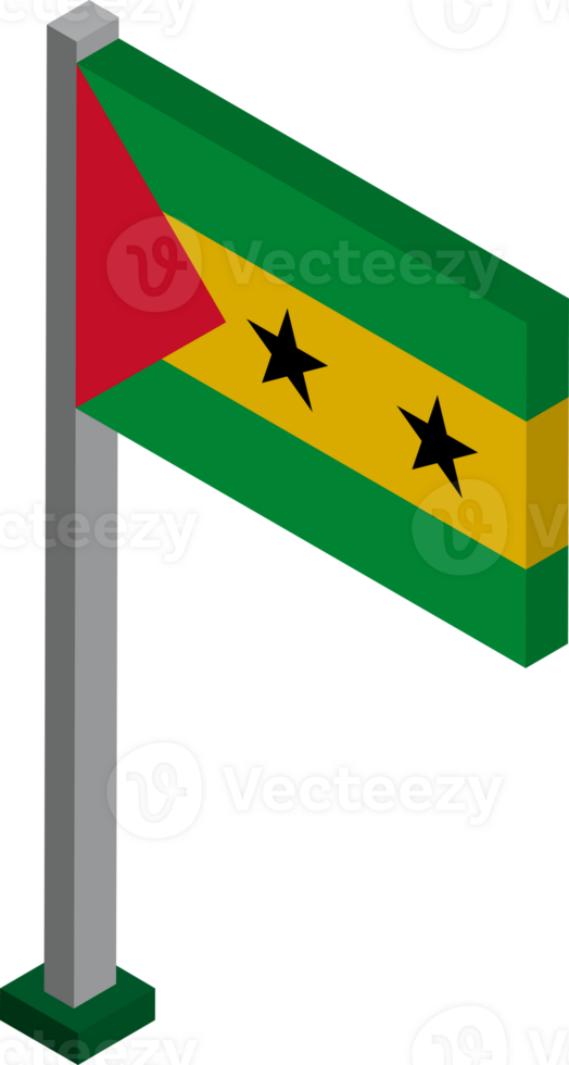 Sao Tome and Principe Flag in Isometric dimension. png