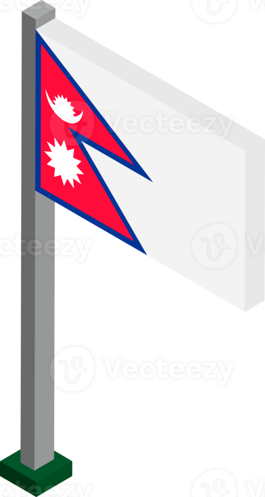 Nepal Flag in Isometric dimension. png