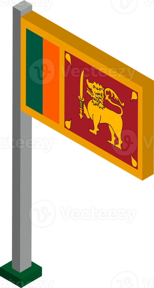 Sri Lanka Flag in Isometric dimension. png
