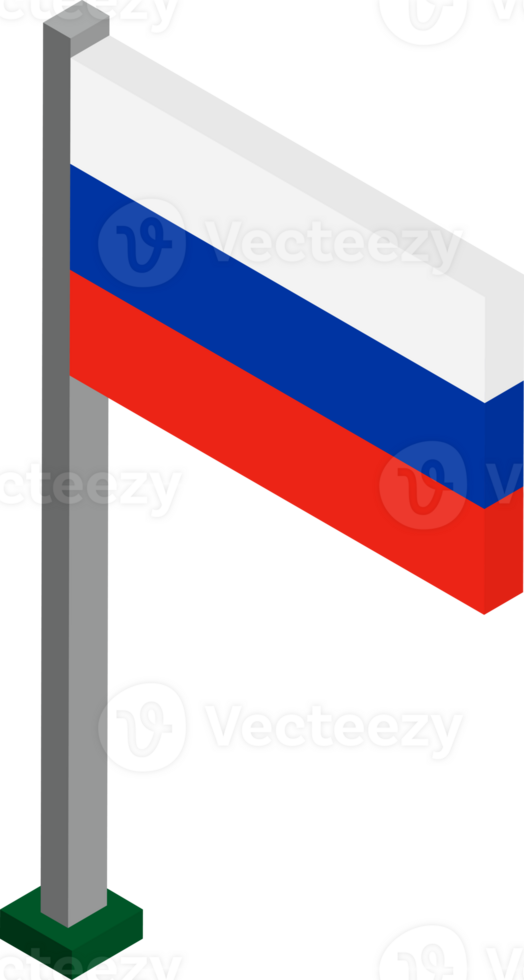 Russia Flag in Isometric dimension. png