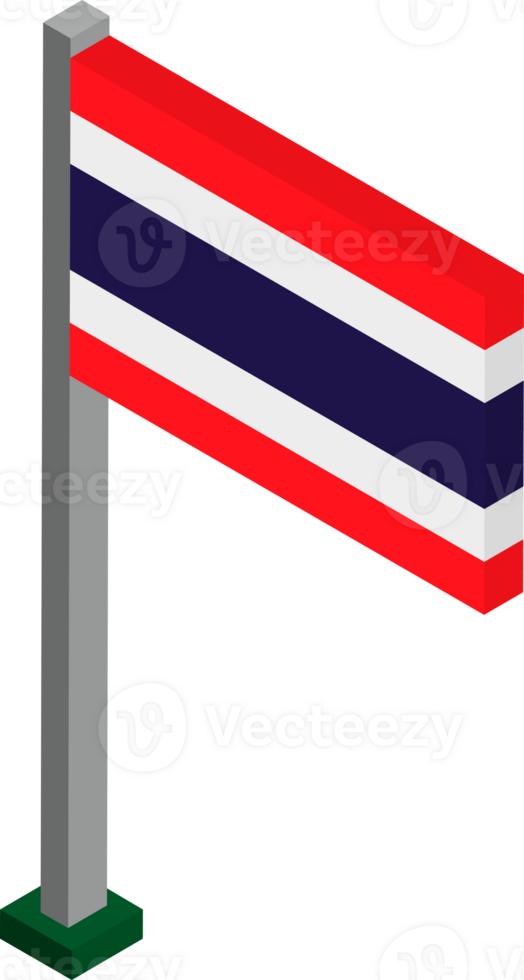 Thailand Flag in Isometric dimension. png