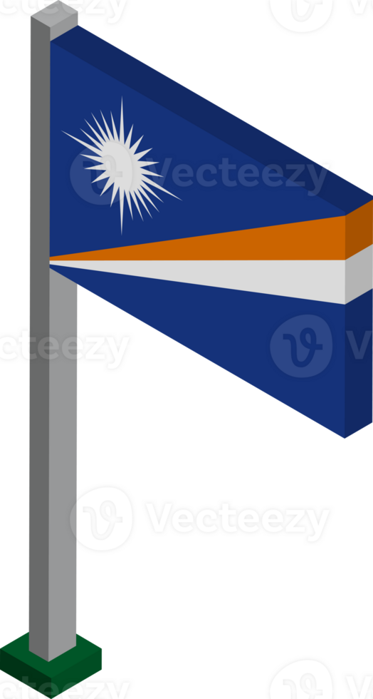 Marshall Islands Flag in Isometric dimension. png