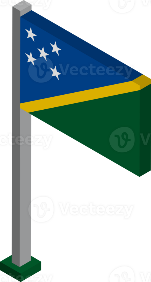 Solomon Islands Flag in Isometric dimension. png