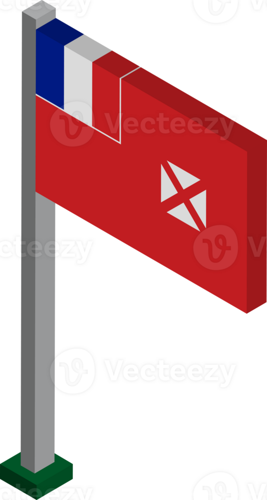 Wallis and Futuna Flag in Isometric dimension. png