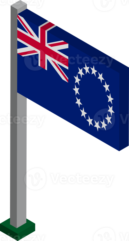 Cook Islands Flag in Isometric dimension. png