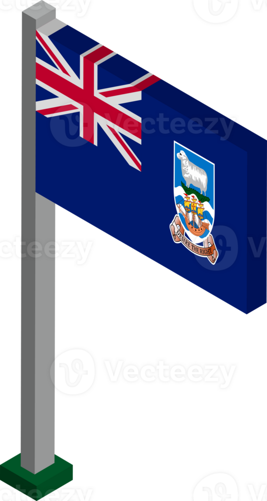 Falkland Islands Flag in Isometric dimension. png