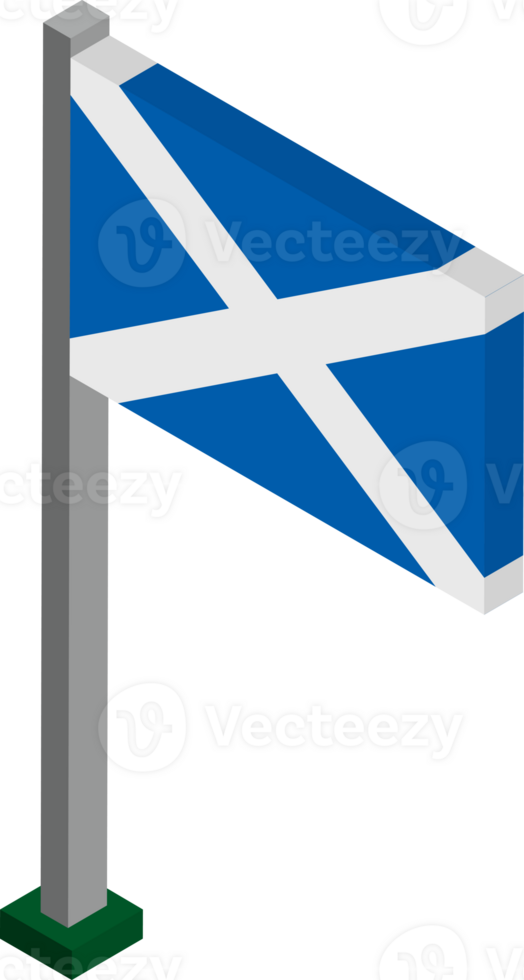 Scotland Flag in Isometric dimension. png