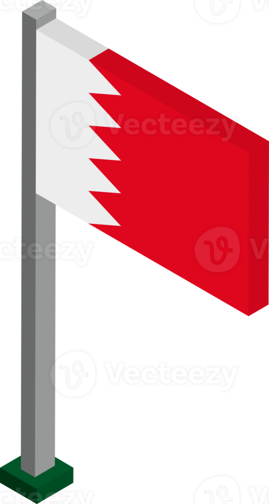 Bahrain Flag in Isometric dimension. png