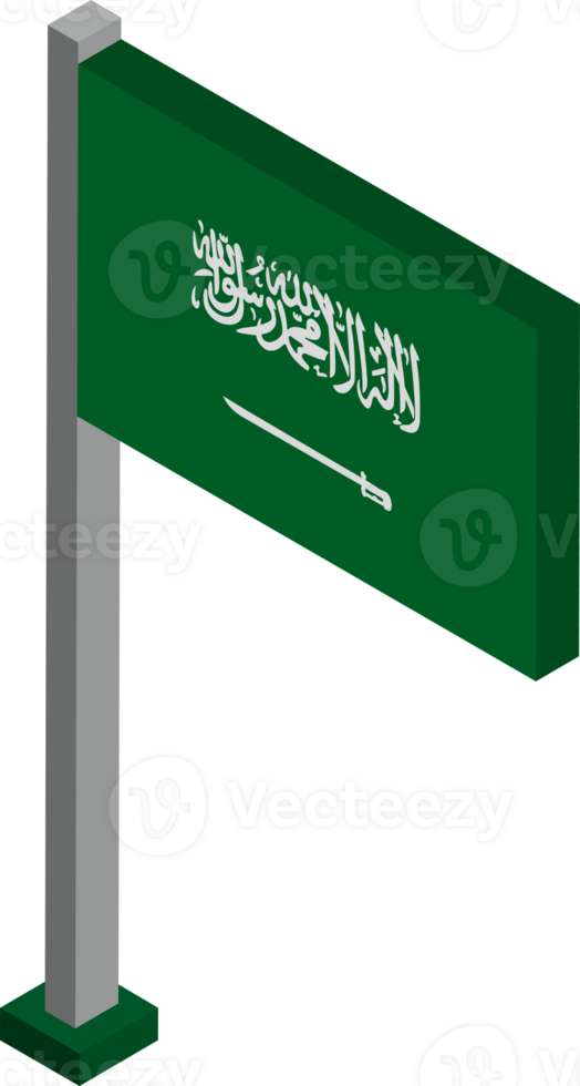 Saudi Arabia Flag in Isometric dimension. png