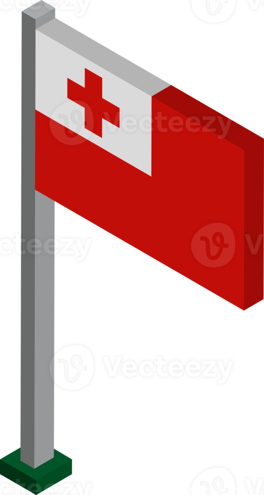 Tonga Flag in Isometric dimension. png