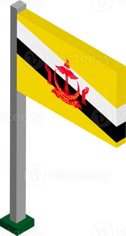 Brunei Flag in Isometric dimension. png