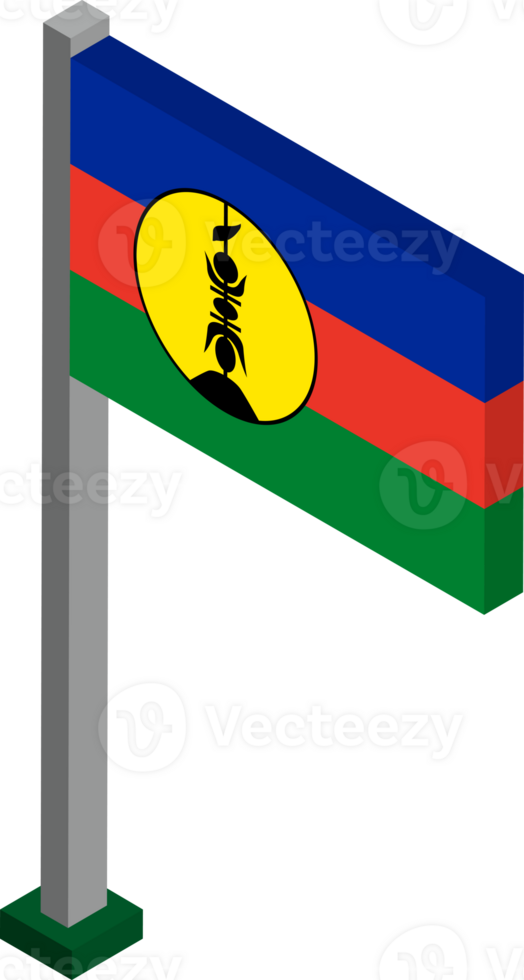 New Caledonia Flag in Isometric dimension. png
