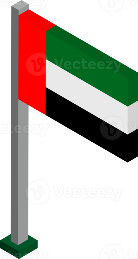 UAE Flag in Isometric dimension. png