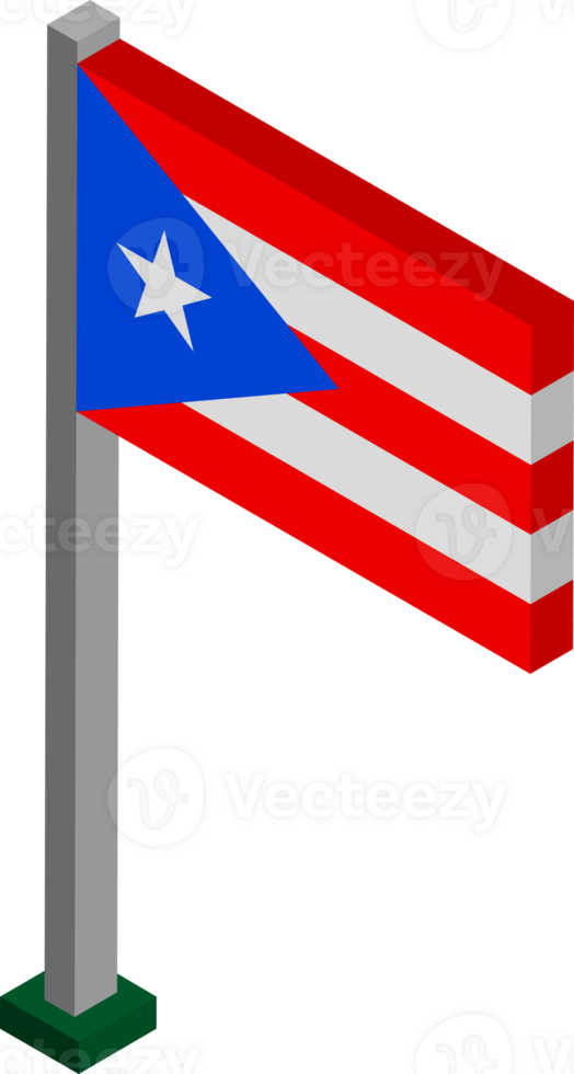 Puerto Rico Flag in Isometric dimension. png