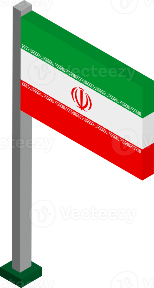 Iran Flag in Isometric dimension. png