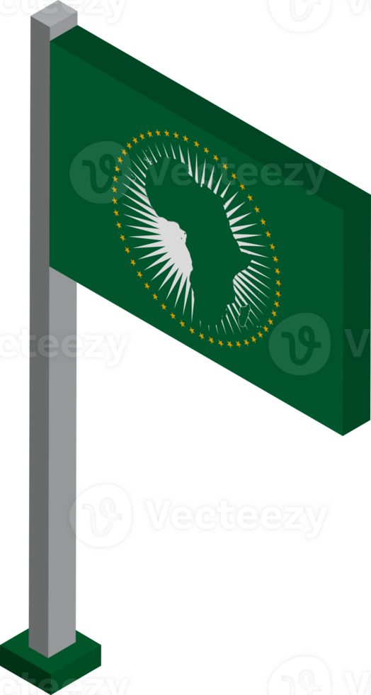 African Union Flag in Isometric dimension. png