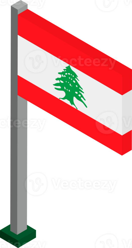 Lebanon Flag in Isometric dimension. png