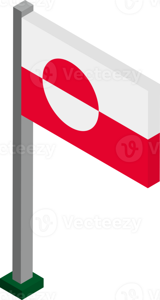 Greenland Flag in Isometric dimension. png