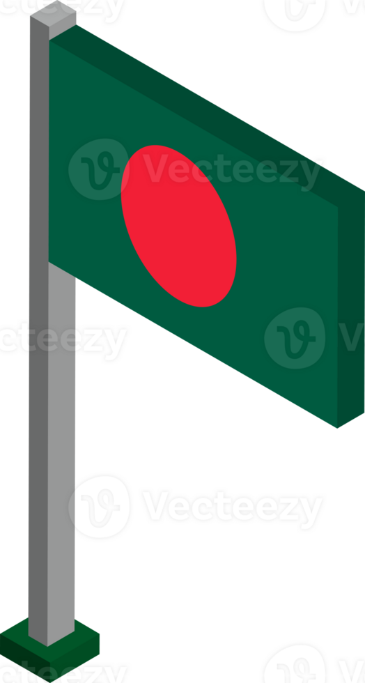 Bangladesh Flag in Isometric dimension. png