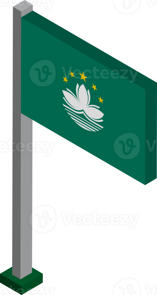 Macau Flag in Isometric dimension. png