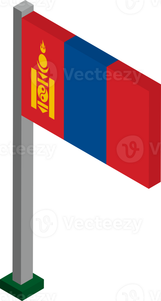 Mongolia Flag in Isometric dimension. png