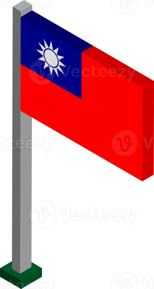 Taiwan Flag in Isometric dimension. png