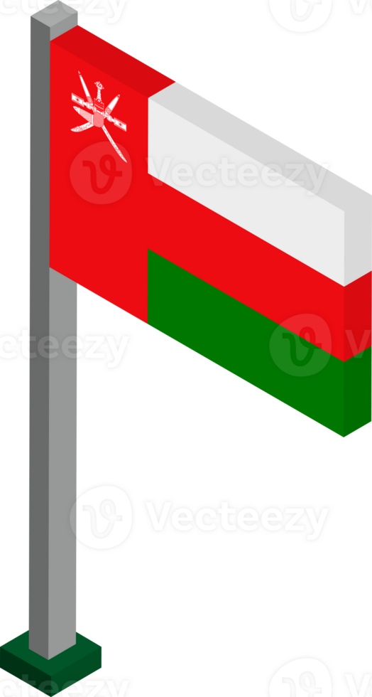 Oman Flag in Isometric dimension. png