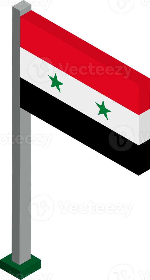 Syria Flag in Isometric dimension. png
