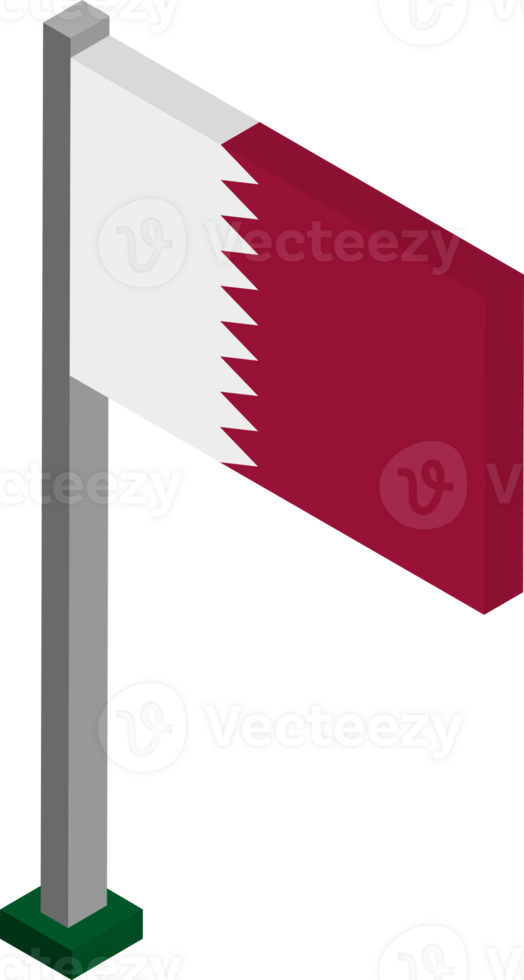 Qatar Flag in Isometric dimension. png
