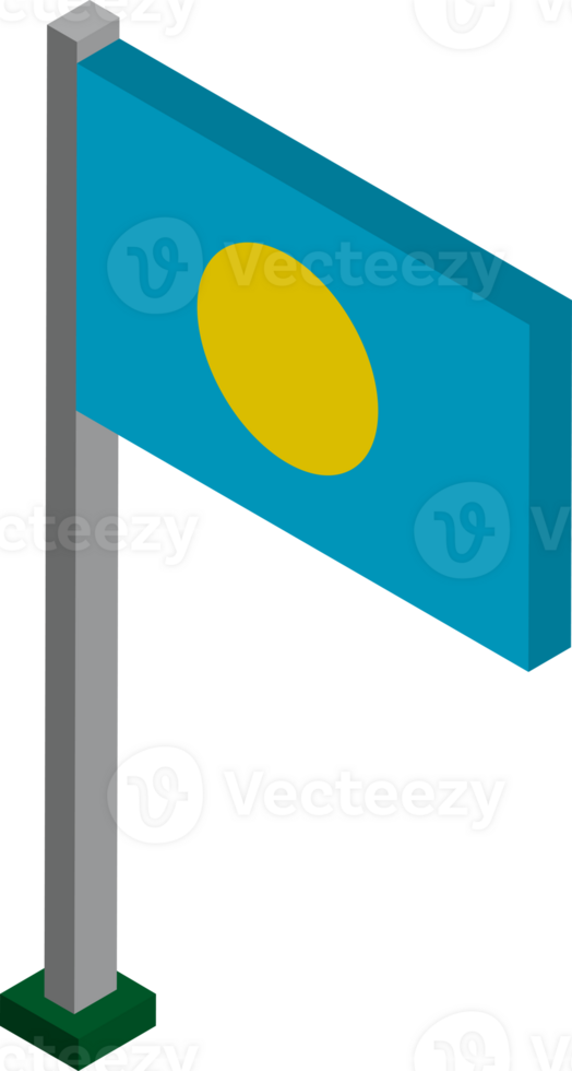 Palau Flag in Isometric dimension. png