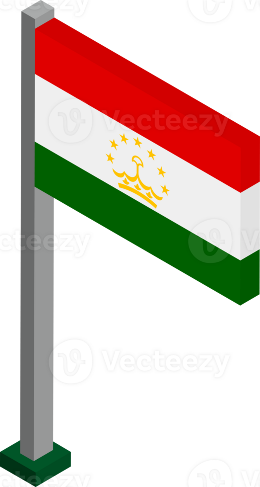 Tajikistan Flag in Isometric dimension. png