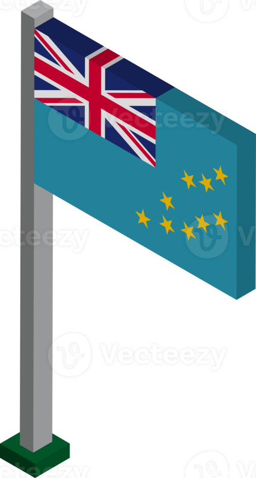 Tuvalu Flag in Isometric dimension. png