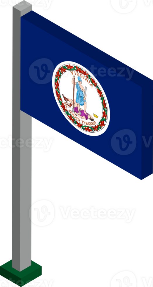 Virginia US state flag in Isometric dimension. png
