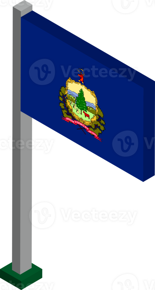 Vermont US state flag in Isometric dimension. png