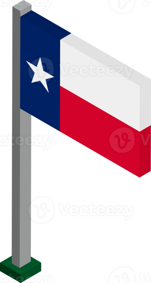 Texas US state flag in Isometric dimension. png